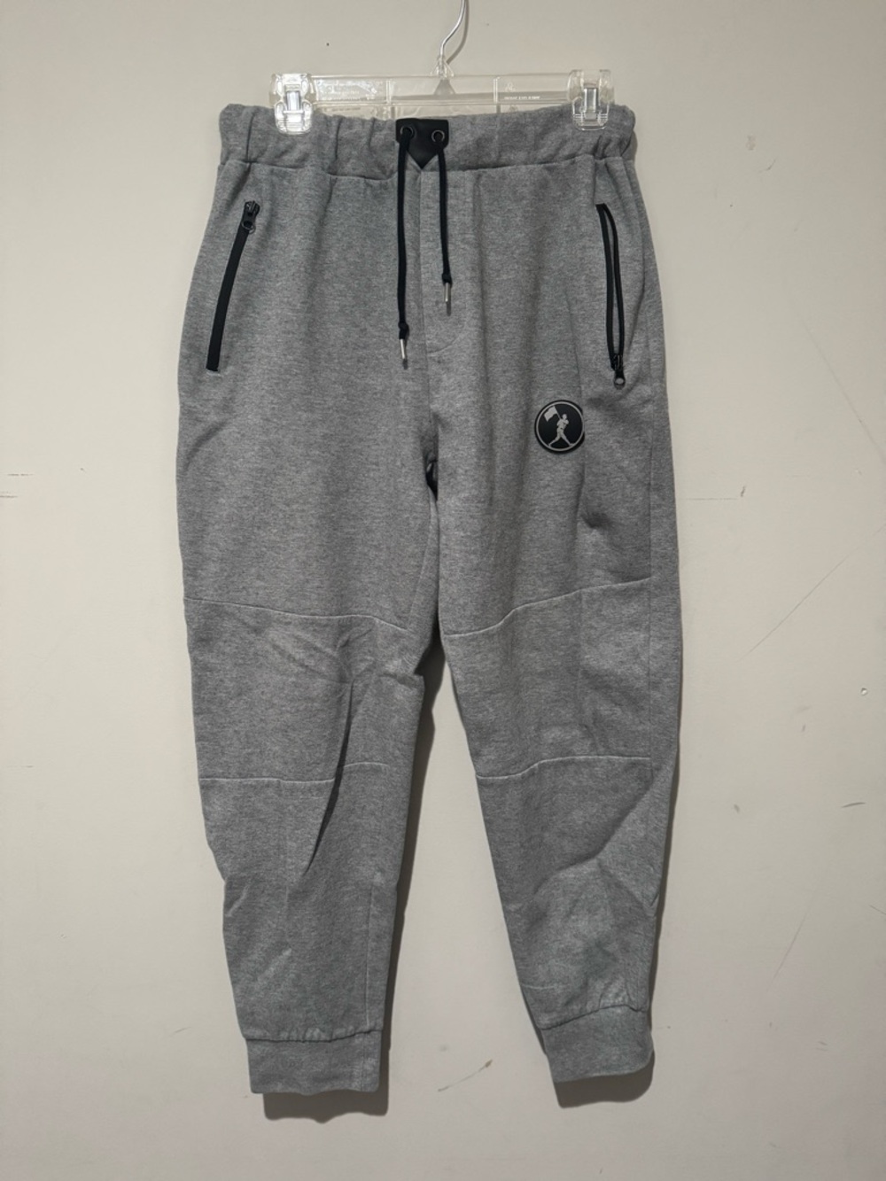 Men's Gray Athletic Jogger Sweatpants with Zip Pockets